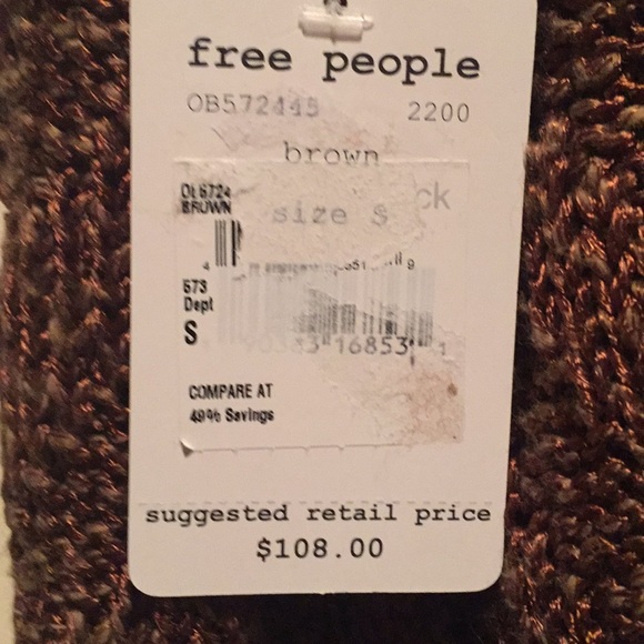 NWT Free People Racer Back Brown Sweater Tunic.S/P - Picture 5 of 6